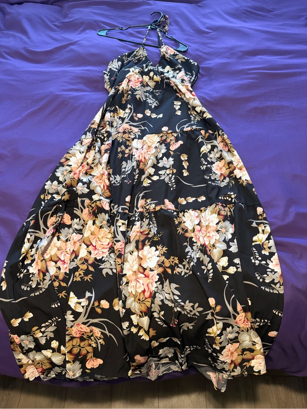 SHEIN Black Floral High Low Dress - Picture 2 of 6